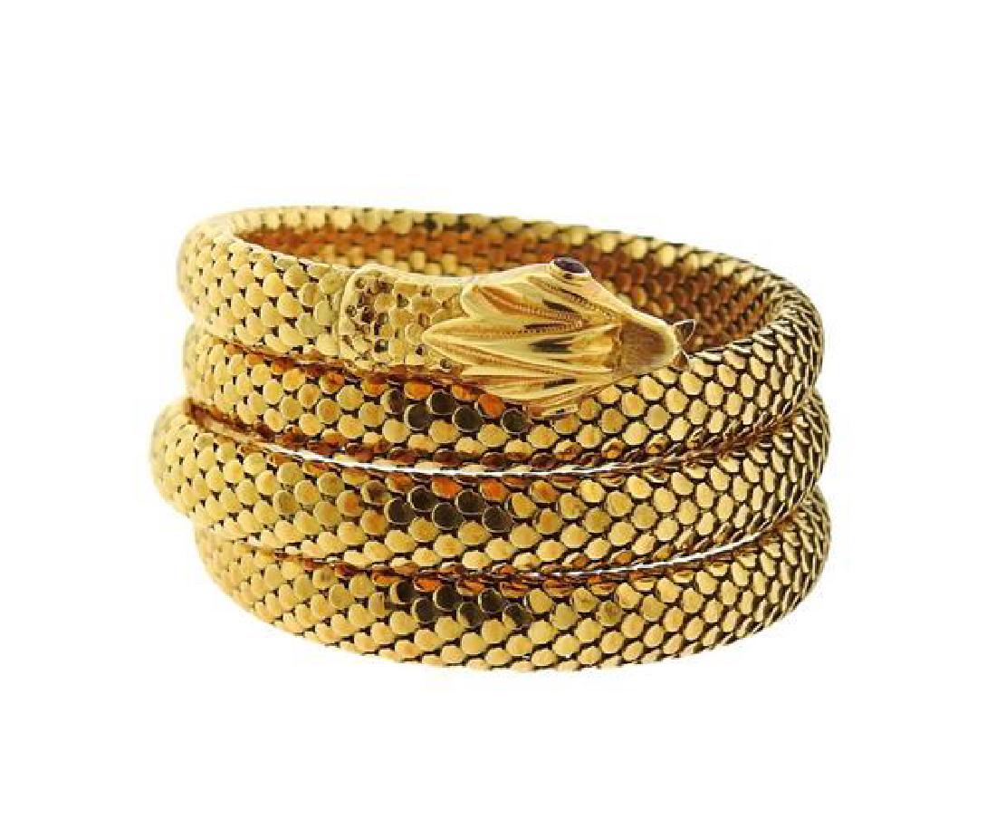 18k Gold Coil Snake Wrap Bracelet (1 of 6)