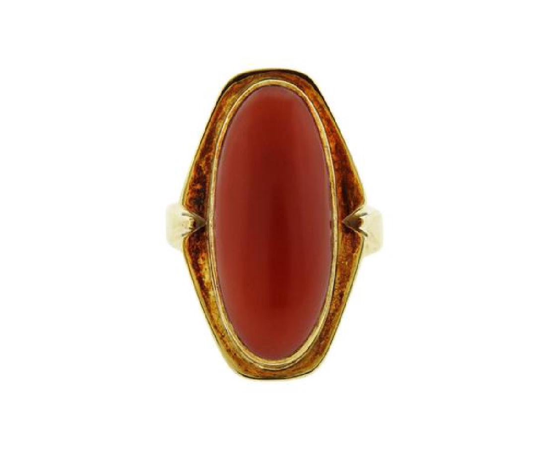 14k Gold Red Coral Ring (1 of 4)