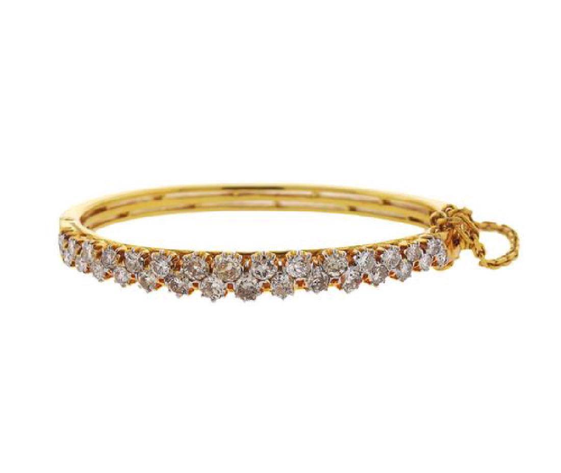 20k Gold Old Mine Diamond Bangle Bracelet (1 of 4)
