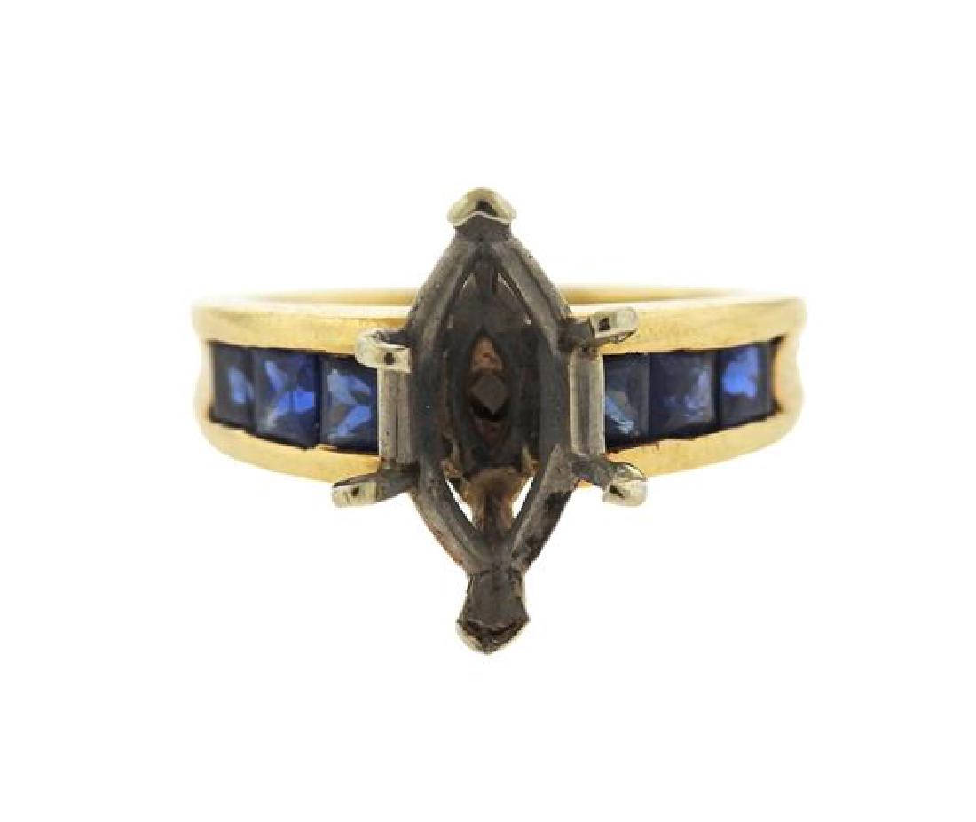 14K Gold Blue Stone Ring Mounting (1 of 3)