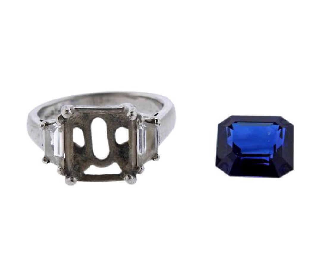 AGL Platinum Diamond 5.35ct Sapphire Ring (1 of 9)