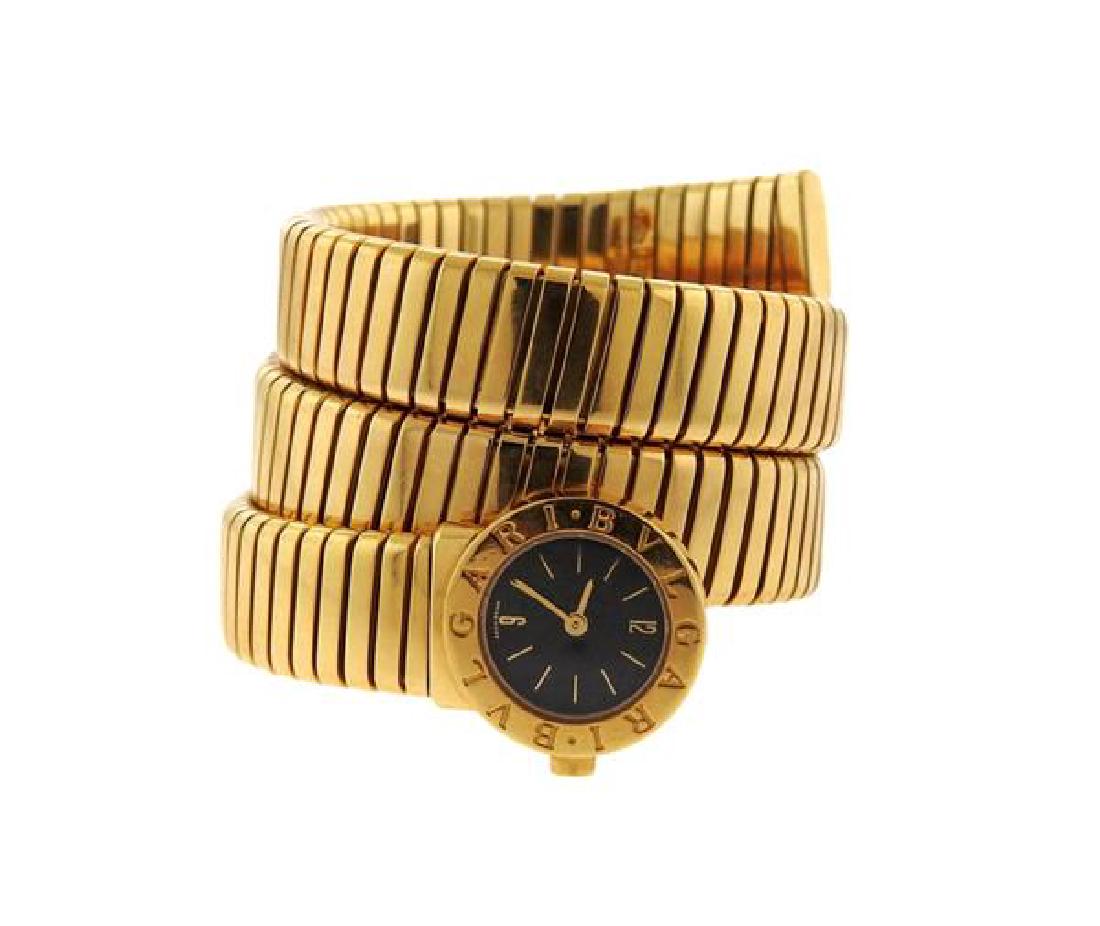 Bvlgari Bulgari Tubogas 18k Gold Watch BB191T (1 of 4)