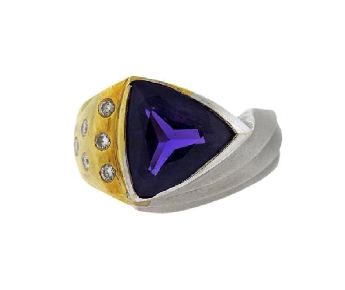 18K Gold Diamond Amethyst Ring (1 of 4)