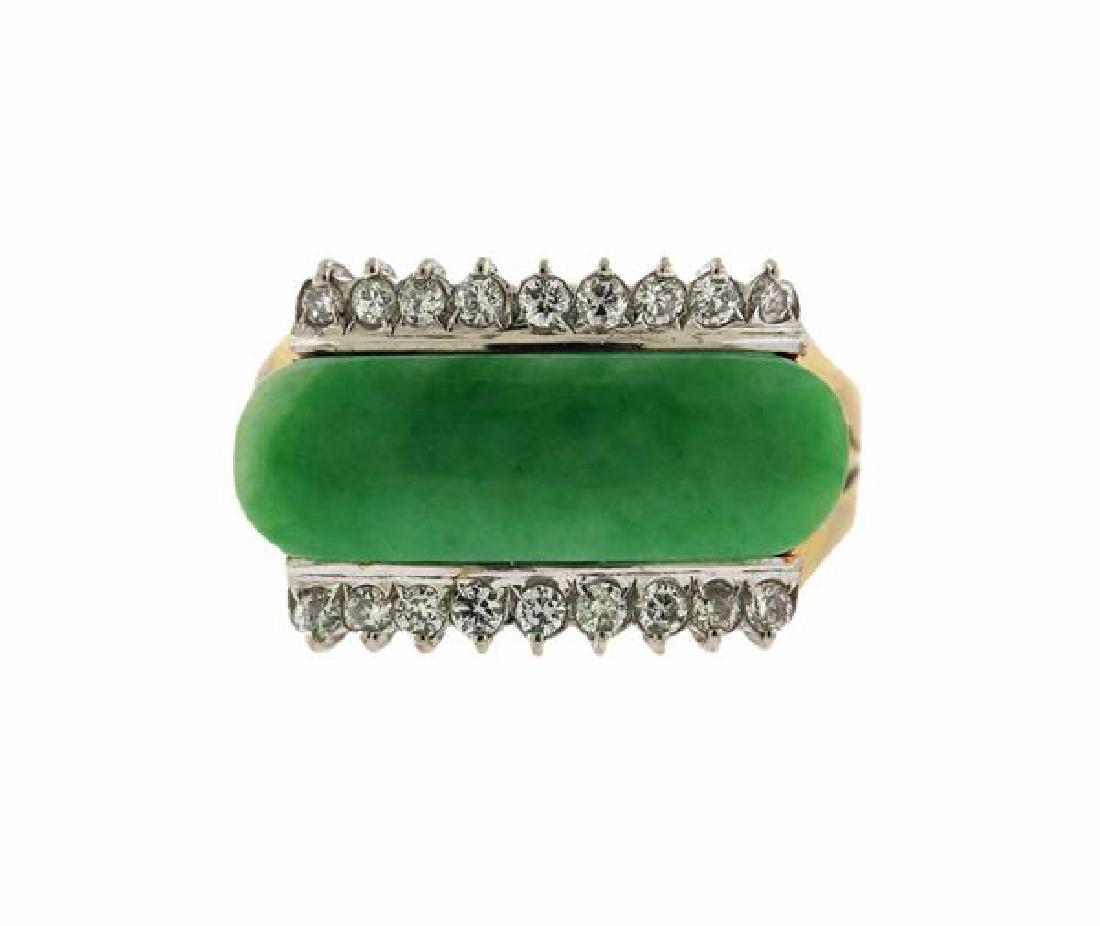 14k Gold Jade Diamond Ring (1 of 3)