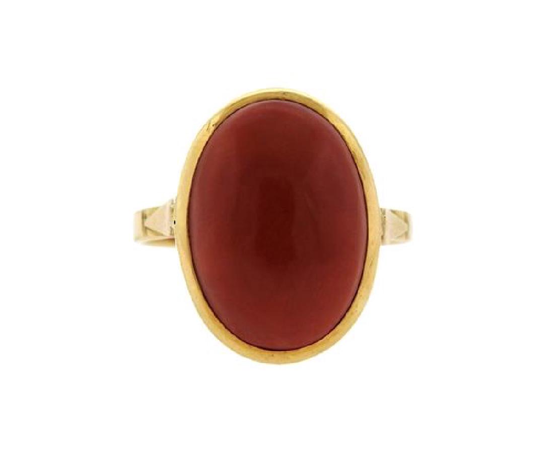 18K Gold Coral Ring (1 of 3)