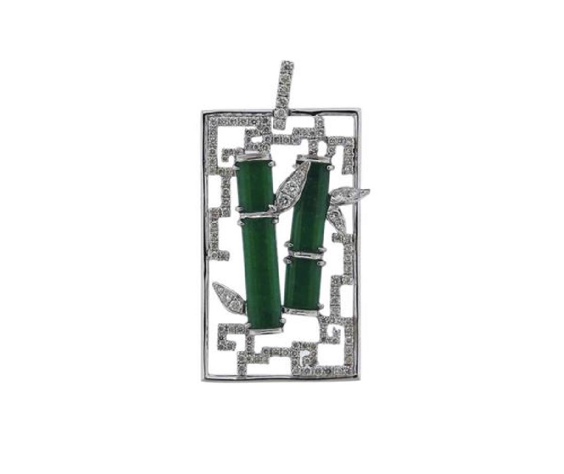 18k Gold Diamond Jade Pendant (1 of 3)