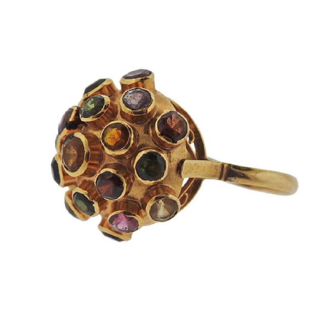 18k Gold Multi Gemstone Sputnik Ring (1 of 4)