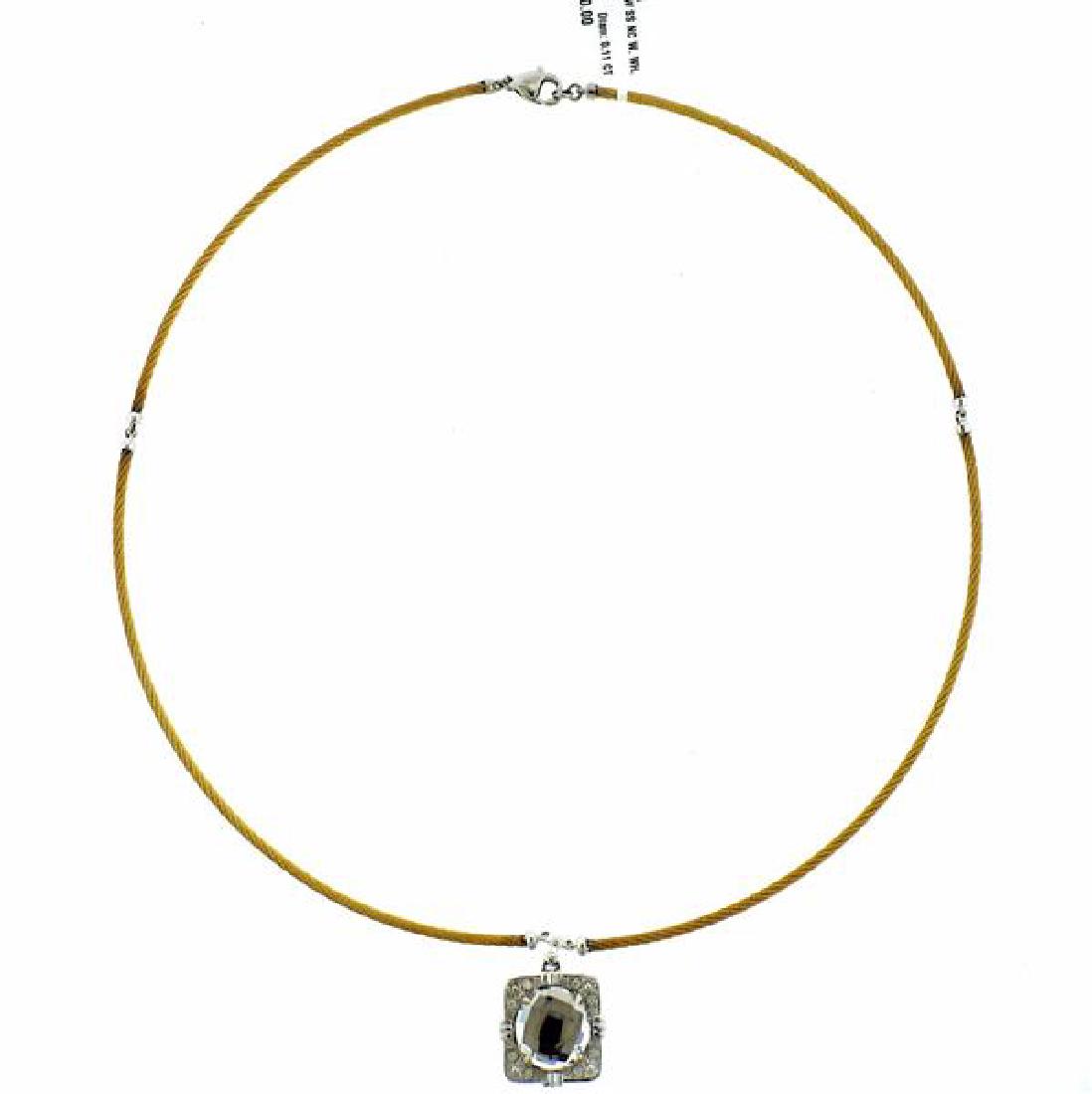 Charriol 18K Gold  Steel Cable Topaz Diamond Pendant (1 of 4)