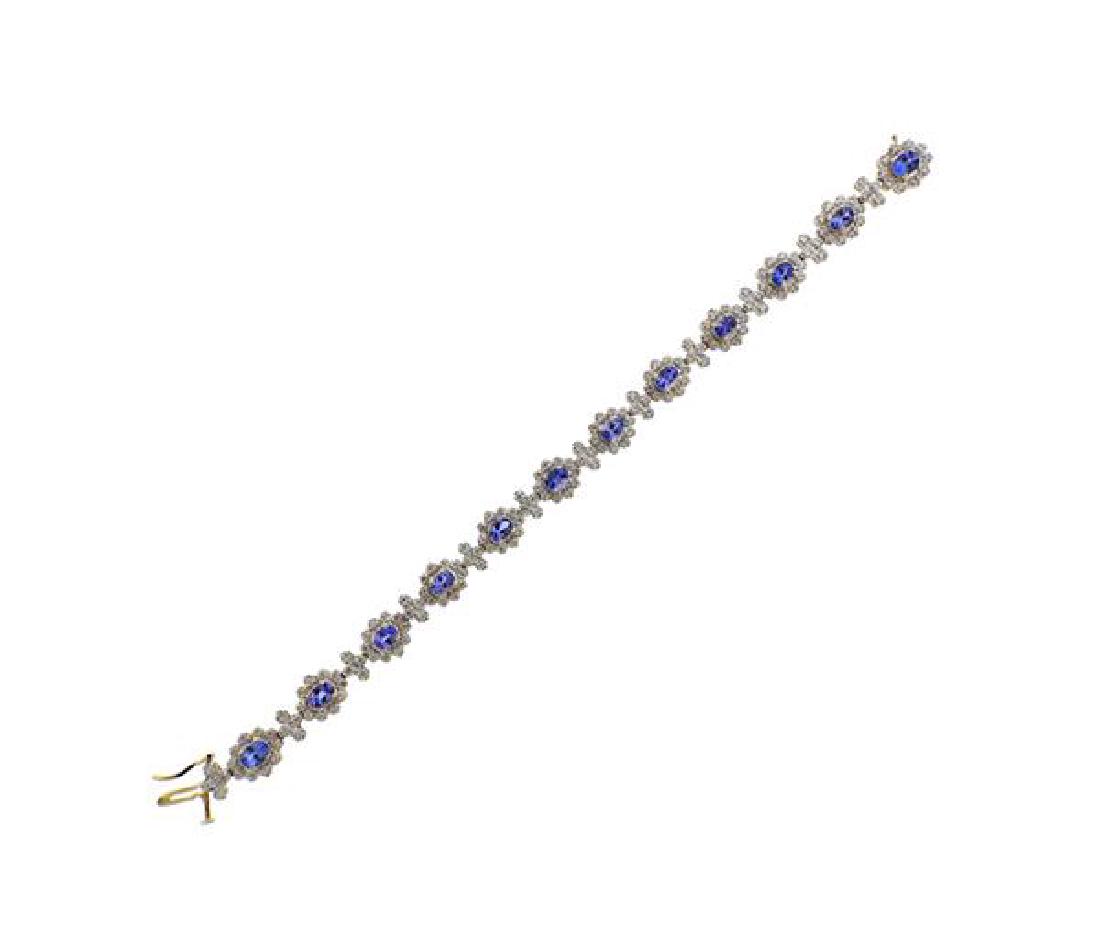 14k Gold Diamond Blue Stone Bracelet (1 of 4)