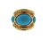 14K Gold Blue Stone Earrings Ring Setting - 2