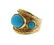 14K Gold Blue Stone Earrings Ring Setting - 3