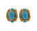 14K Gold Blue Stone Earrings Ring Setting - 5