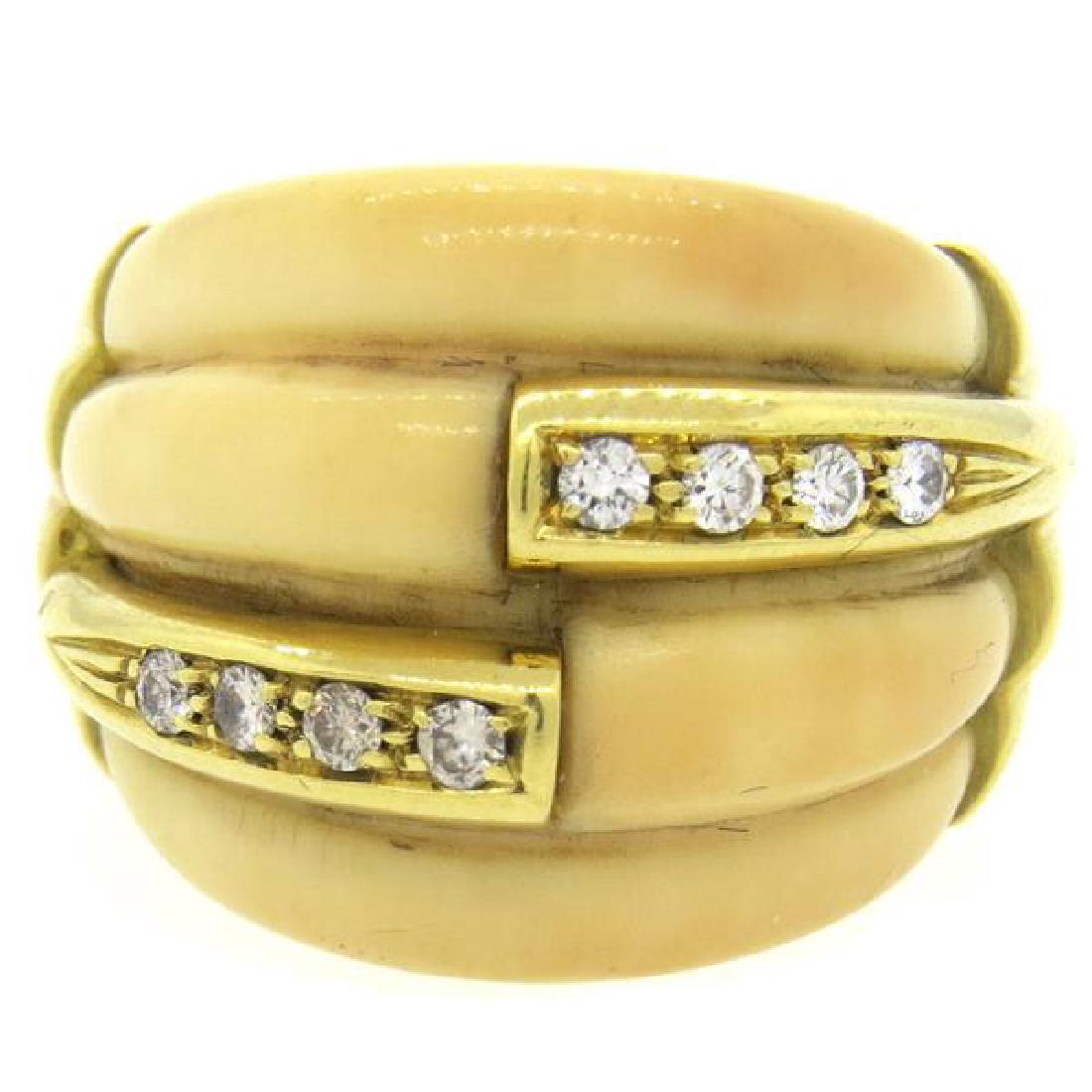 H Stern 18k Gold Diamond Dome Ring (1 of 3)