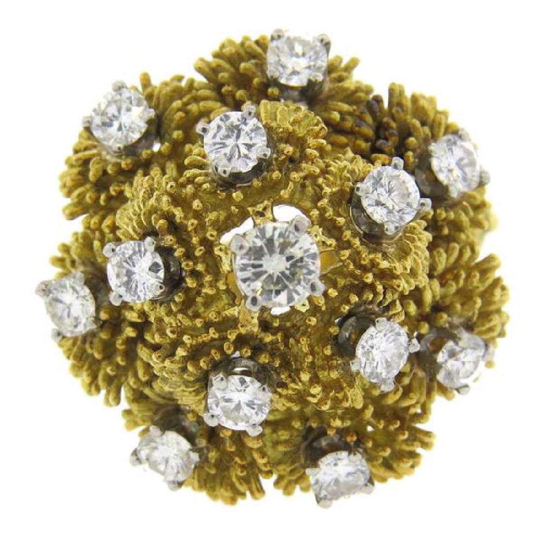 1970s  1.50ctw Diamond 18k Gold Cocktail Ring (1 of 4)