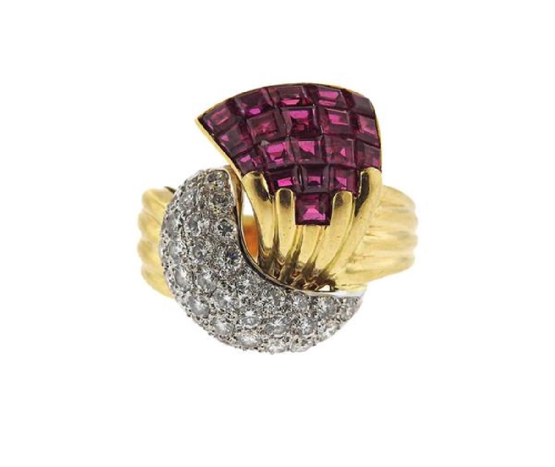 Gubelin 18k Gold Ruby Diamond Ring (1 of 5)
