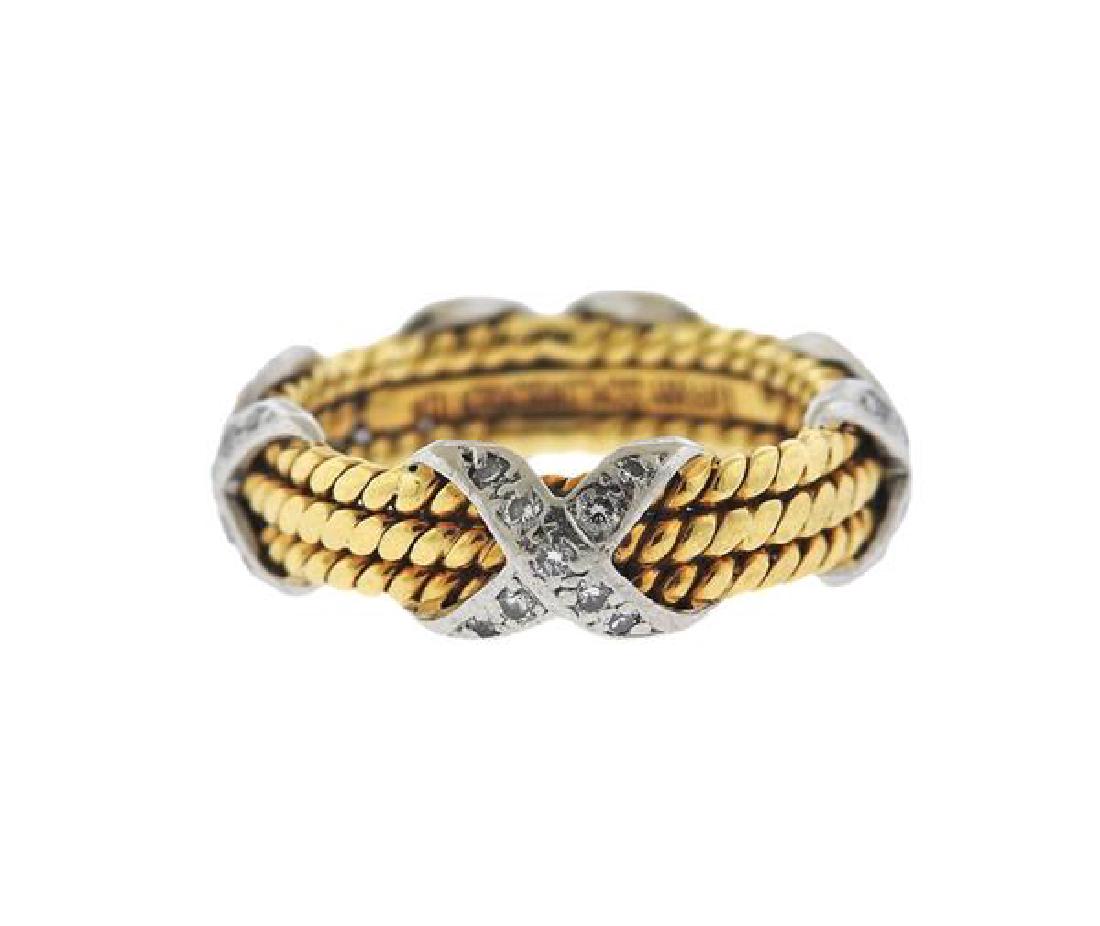 Tiffany & Co Schlumberger 18K Gold Diamond Ring (1 of 3)