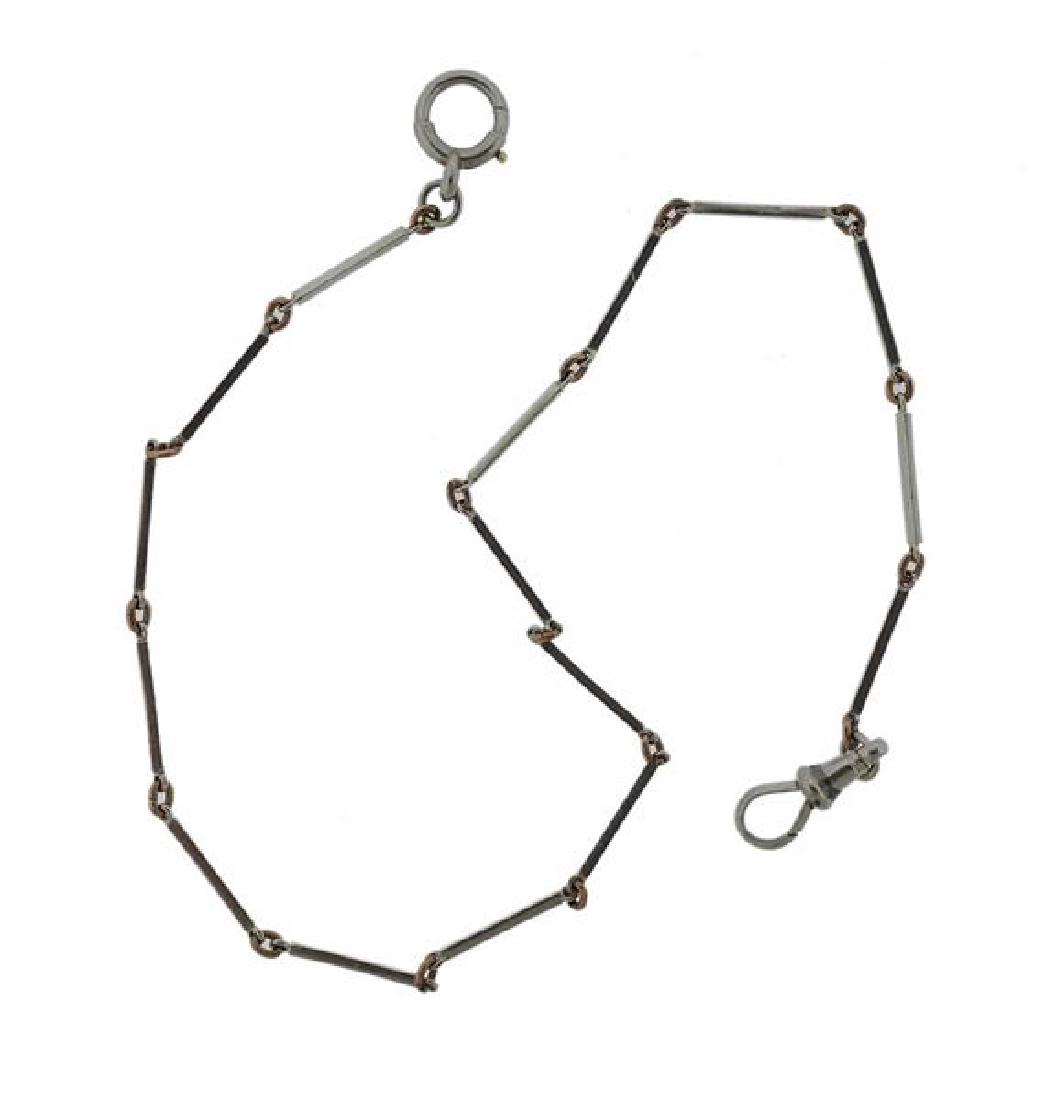 Antique Platinum Gold Fob Chain