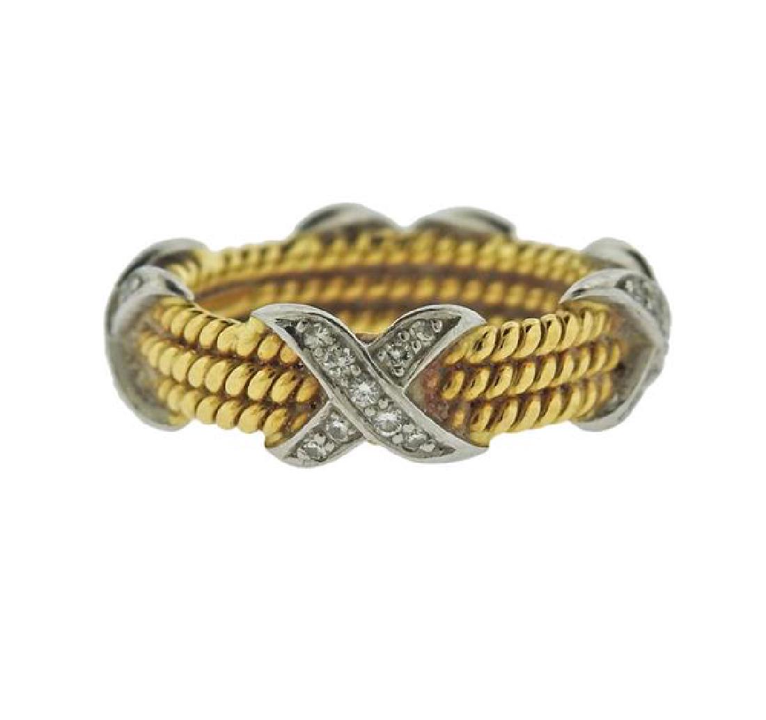 Tiffany & Co Schlumberger 18K Gold Diamond Ring (1 of 4)
