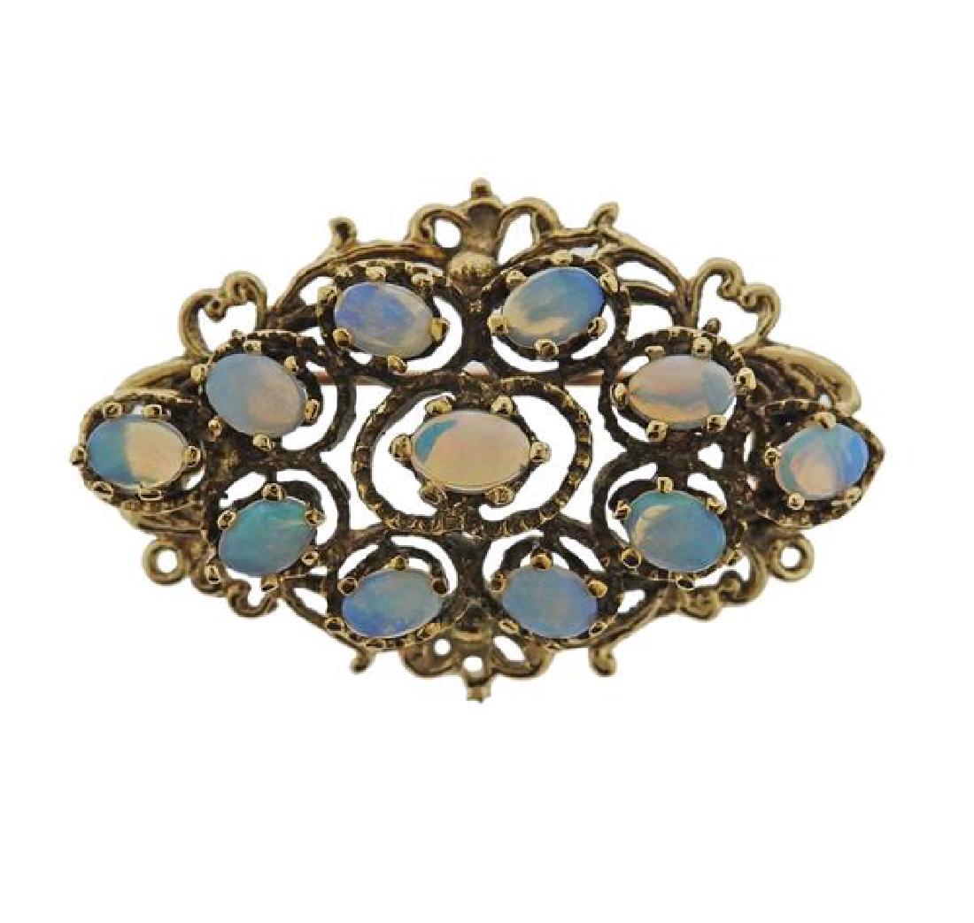 14k Gold Opal  Pendant Brooch Pin (1 of 3)