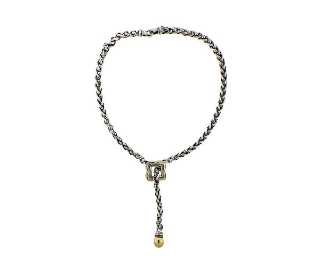 David Yurman 18k Gold Sterling Silver Wheat Chain (1 of 4)