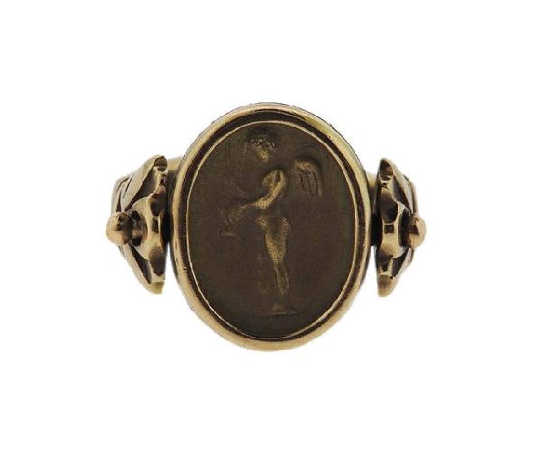 14K Gold Lapis Flip Ring (1 of 7)