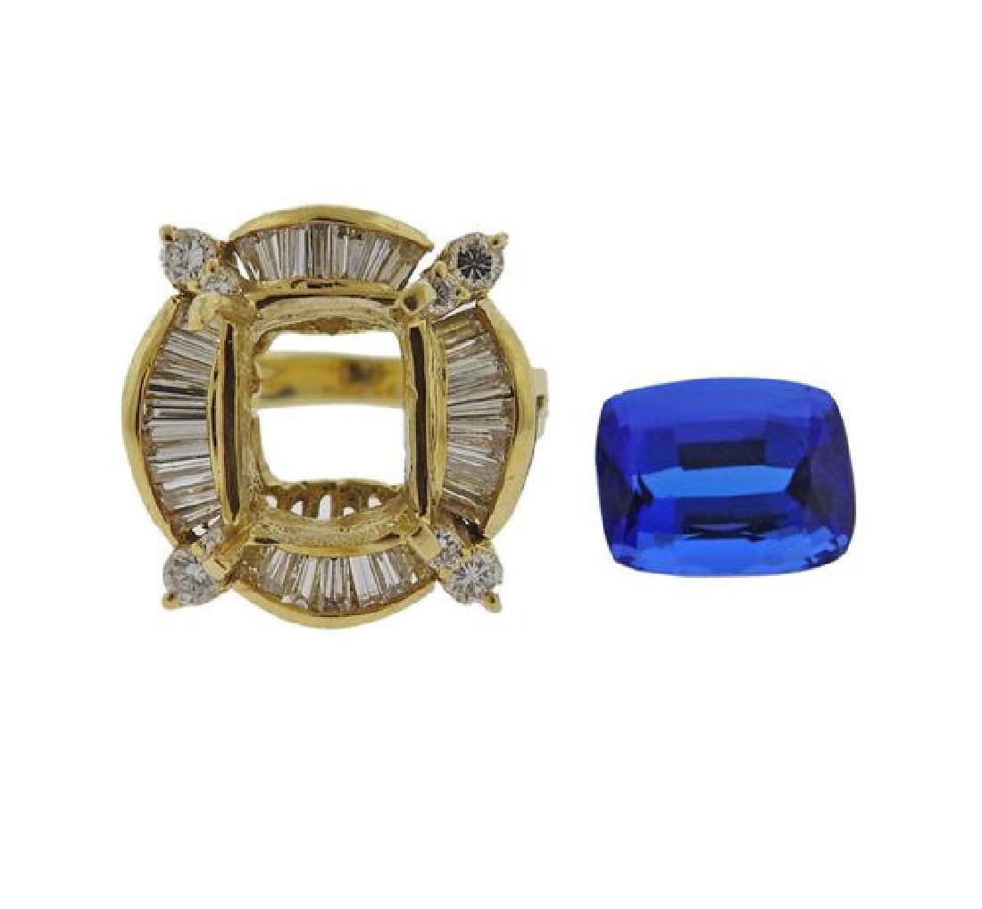 18k Gold Diamond 6.75ct Tanzanite Ring (1 of 6)