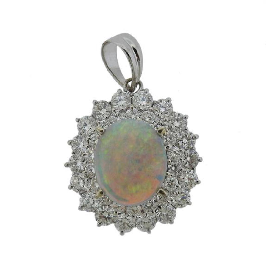 18k Gold Diamond Opal Pendant (1 of 3)