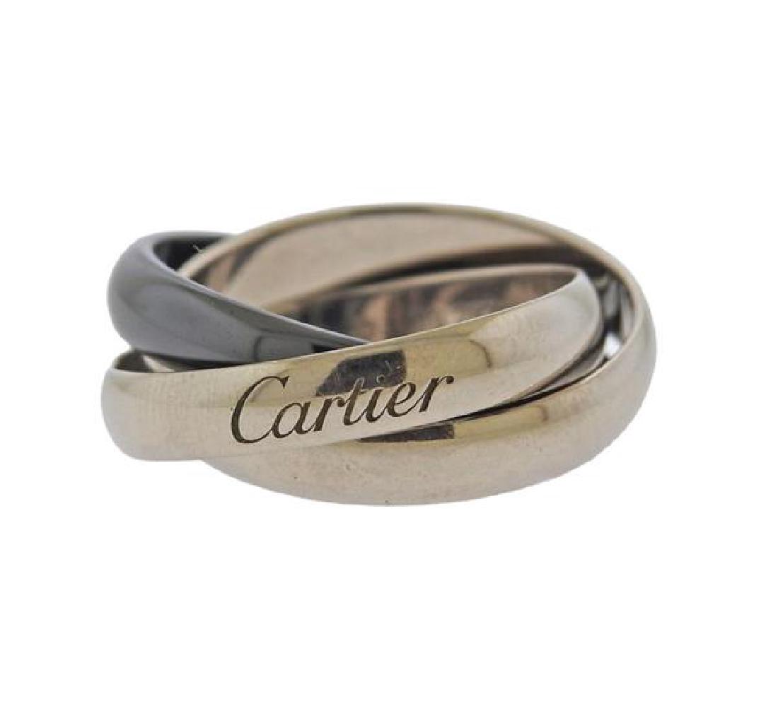 Cartier Trinity 18k Gold Ceramic Rolling Band Ring (1 of 3)