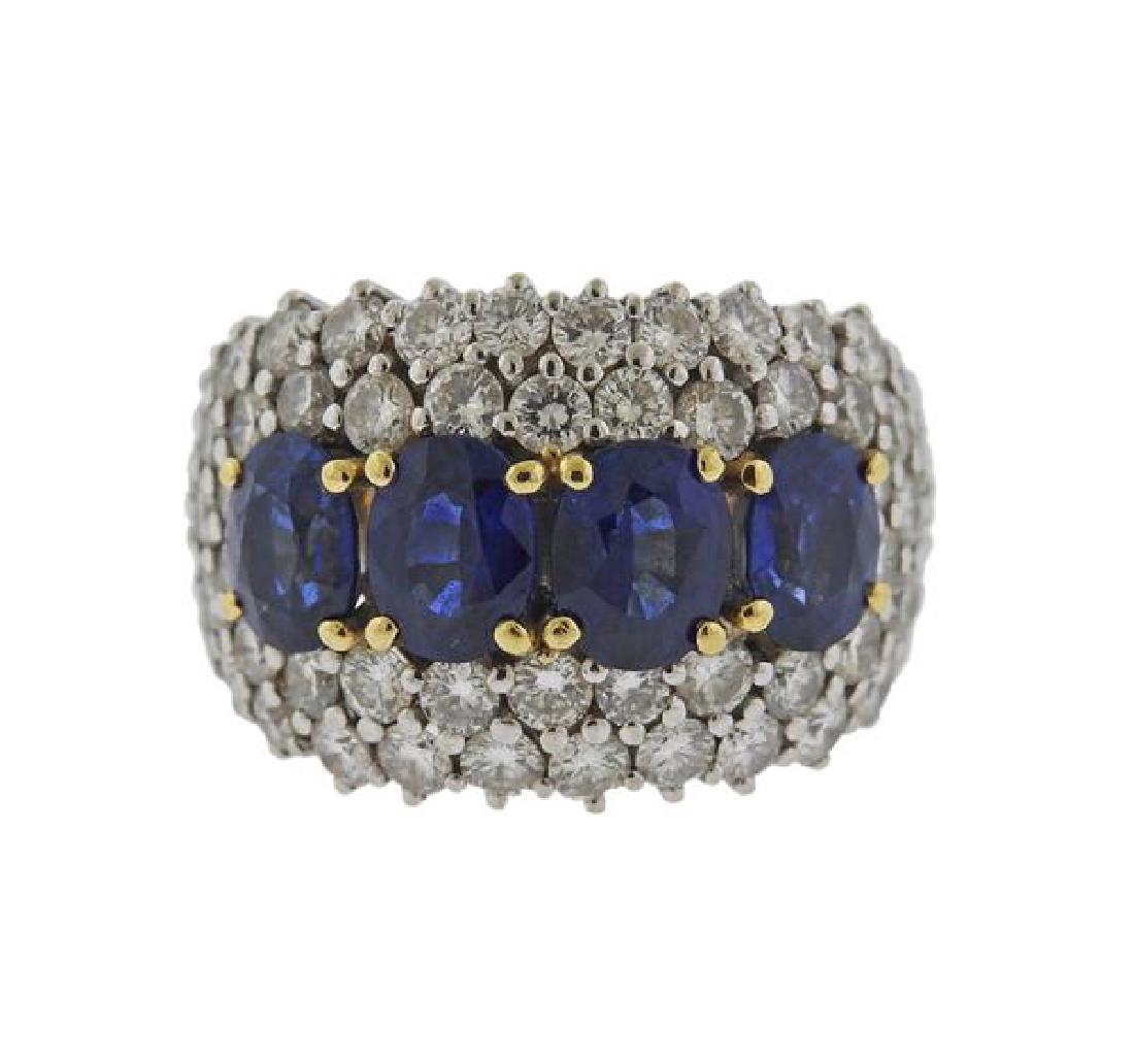 Massoni 18k Gold Diamond Sapphire Ring (1 of 4)