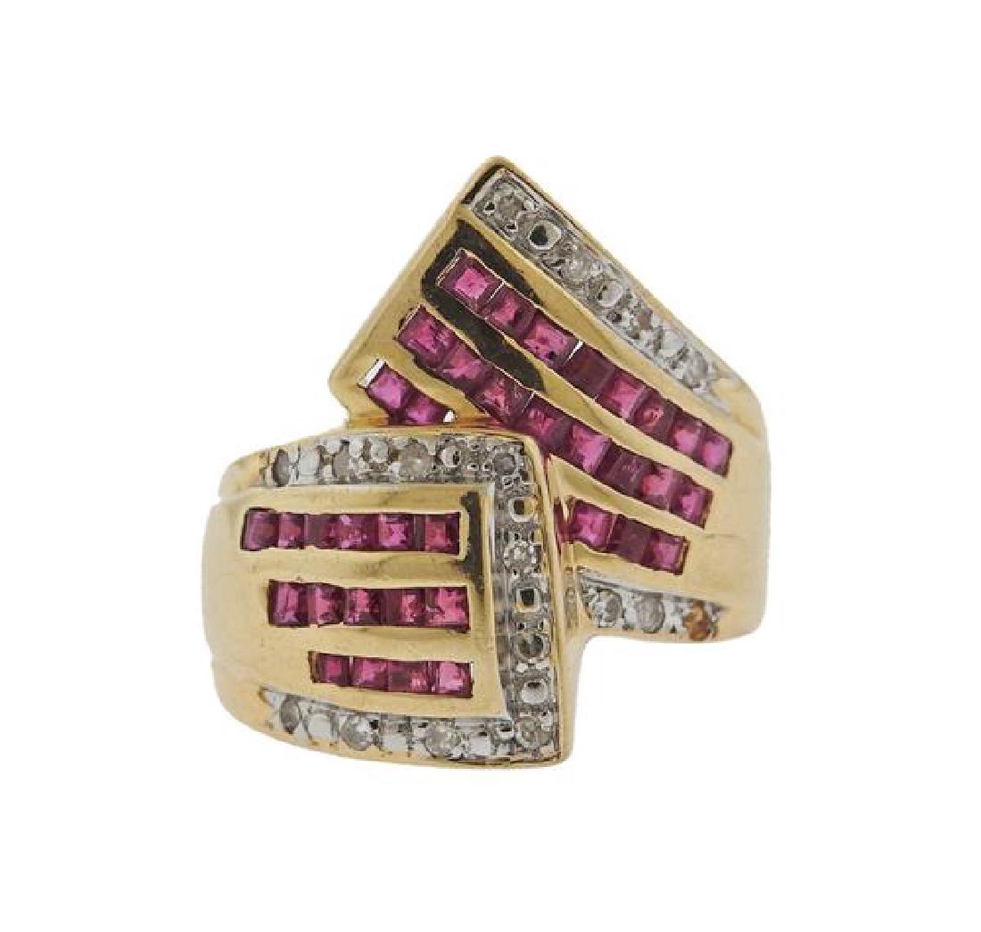 14k Gold Diamond Ruby Ring (1 of 3)