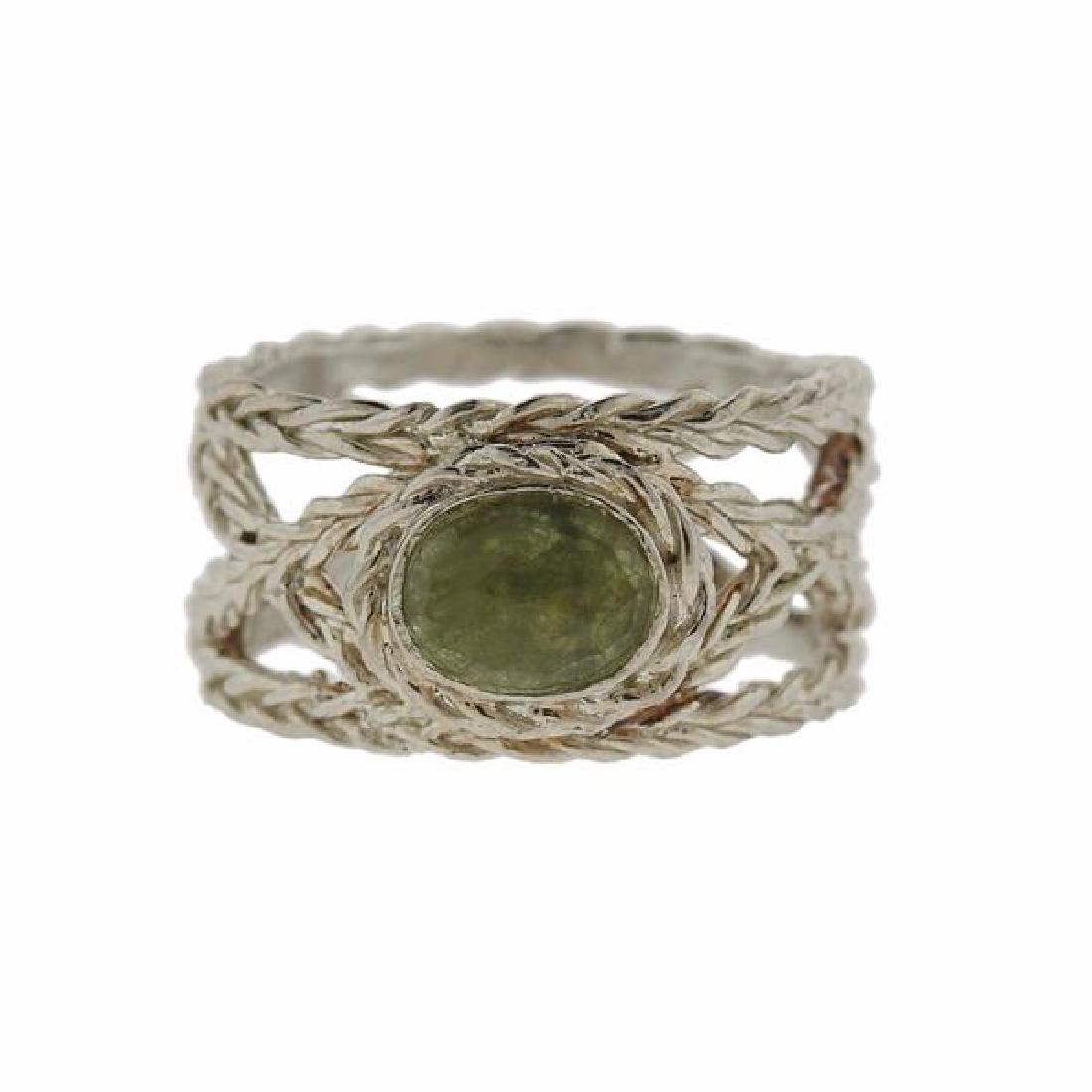 F. Buccellati Sterling Silver Green Sapphire Ring (1 of 4)