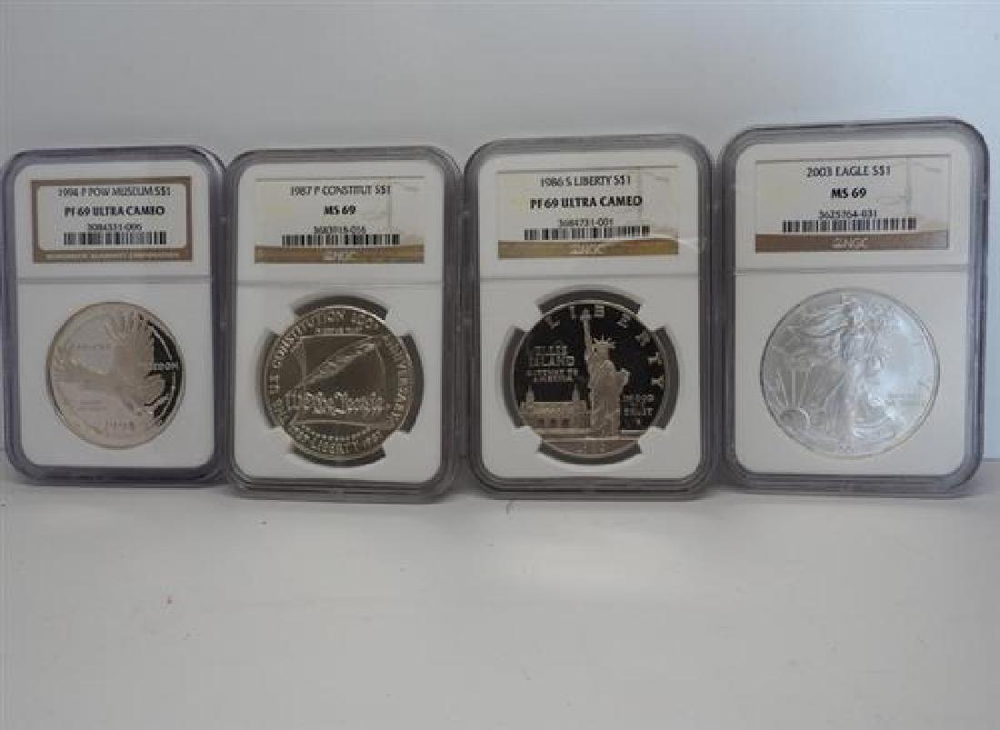 Mixed Date Silver Commemorative US 1 Dollar Coin Lot of (1 of 3)