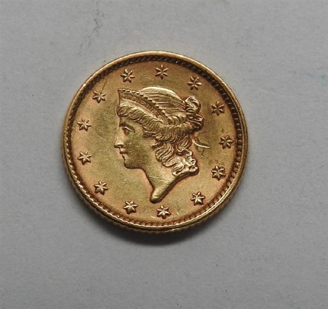 1852 Liberty Head 1 Dollar US Gold Coin (1 of 2)