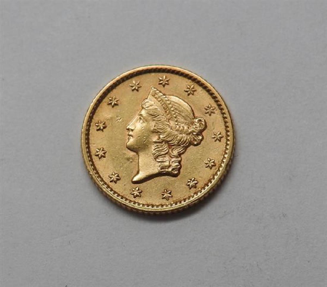 1853 Liberty Head 1 Dollar Gold US Coin (1 of 2)