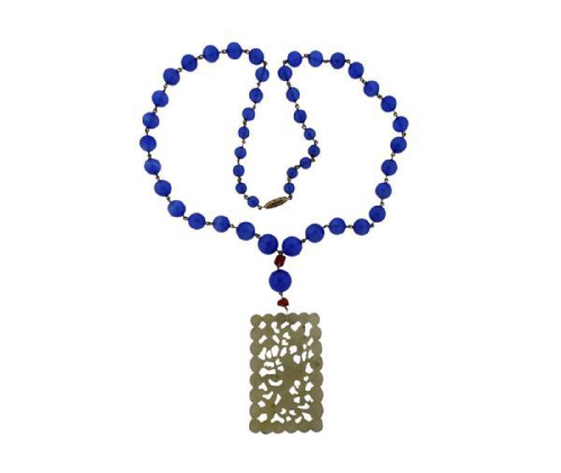 Multi Color Stone Pendant Necklace (1 of 5)