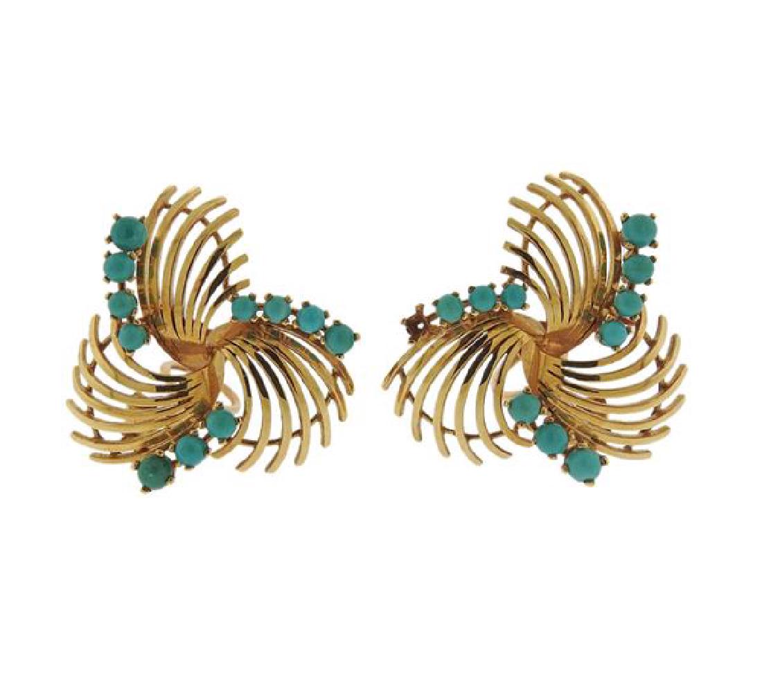18k Gold Turquoise Earrings (1 of 5)