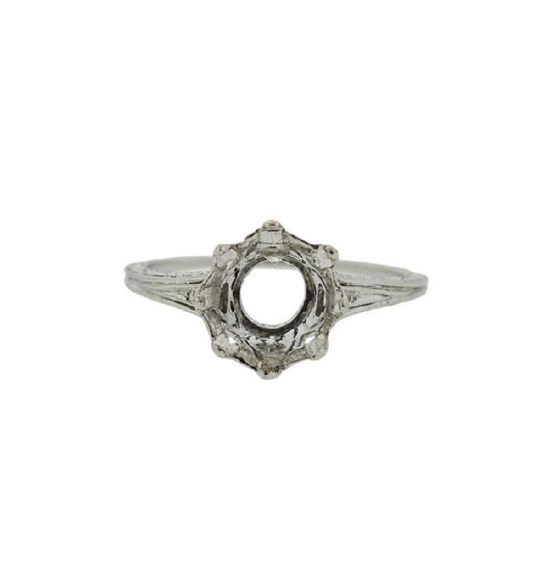 Art Deco Platinum Diamond Engagement Ring Setting (1 of 3)