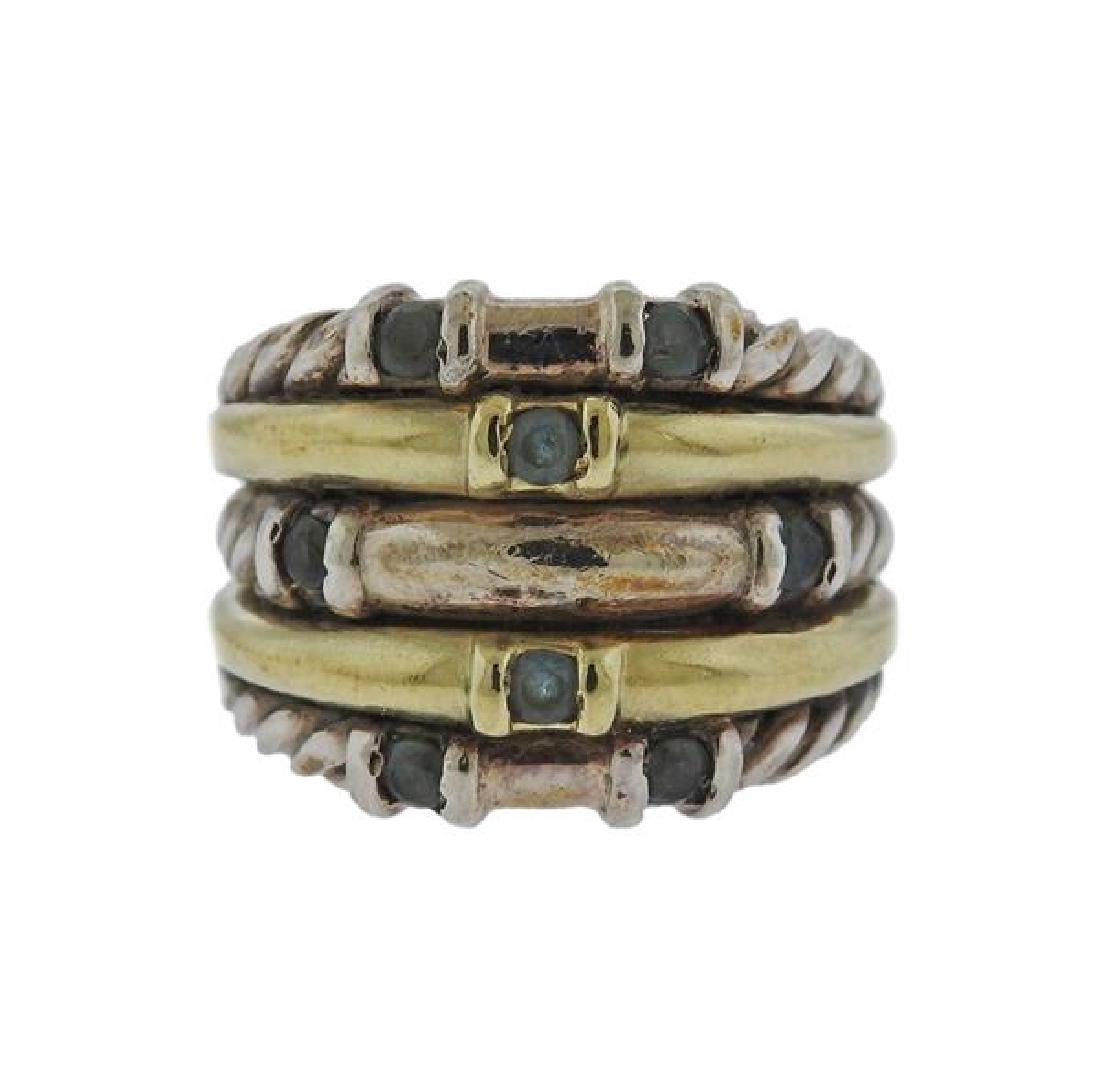David Yurman Sterling 14k Gold Gemstone Ring (1 of 4)