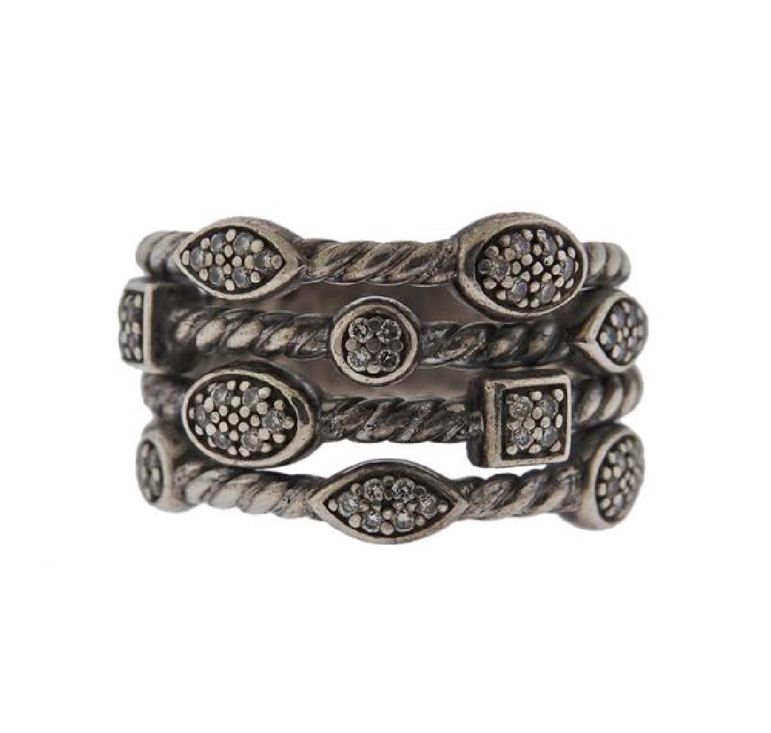 David Yurman Confetti Sterling Diamond Ring (1 of 3)