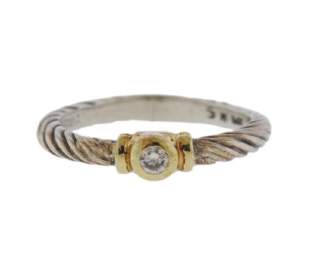 David Yurman Sterling 14k Gold Diamond Ring (1 of 3)