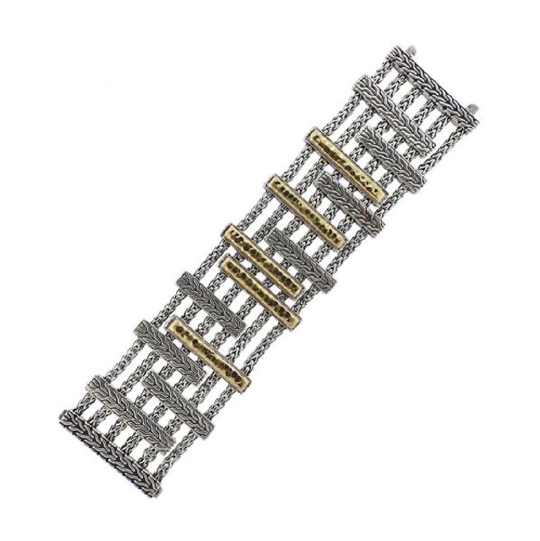 John Hardy 22K Gold Silver 6 Strand Bar Spacer Bracelet (1 of 5)