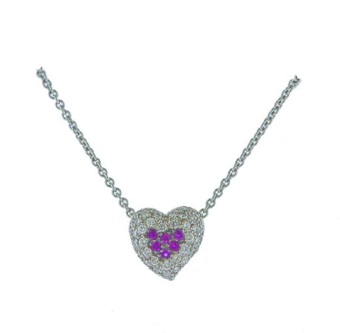 18k Gold Diamond Heart Pendant Necklace (1 of 4)