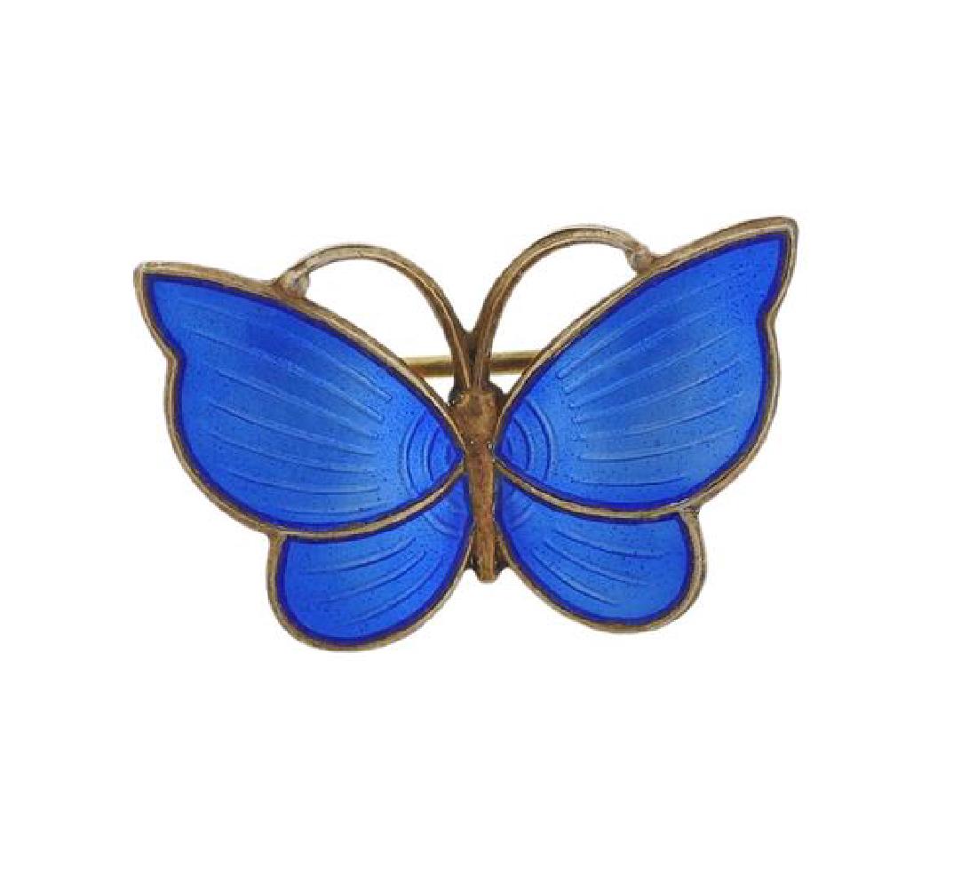 Modernist Norway Sterling Silver Enamel Butterfly (1 of 3)