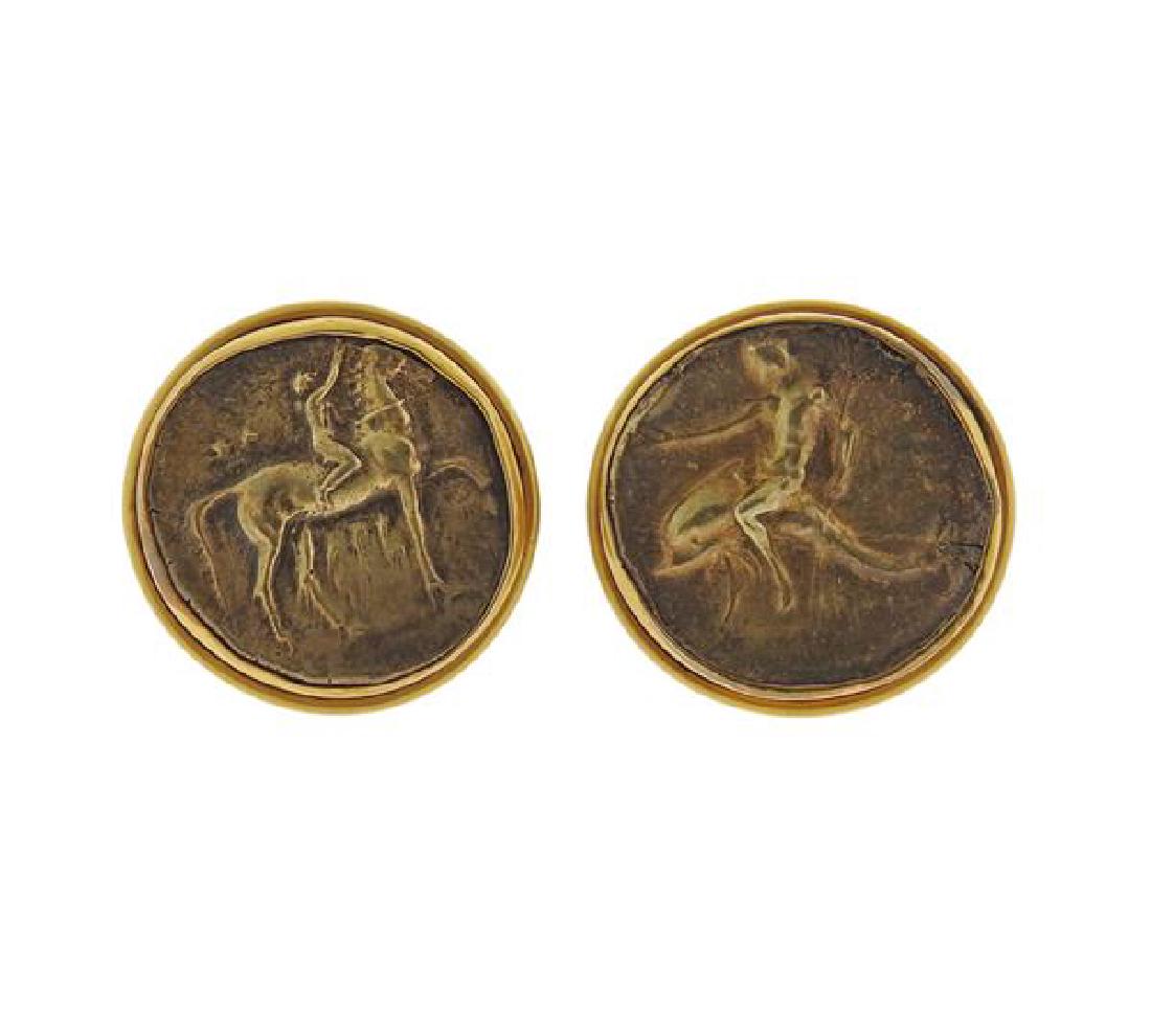 14k Gold Ancient Coin Cufflinks (1 of 4)