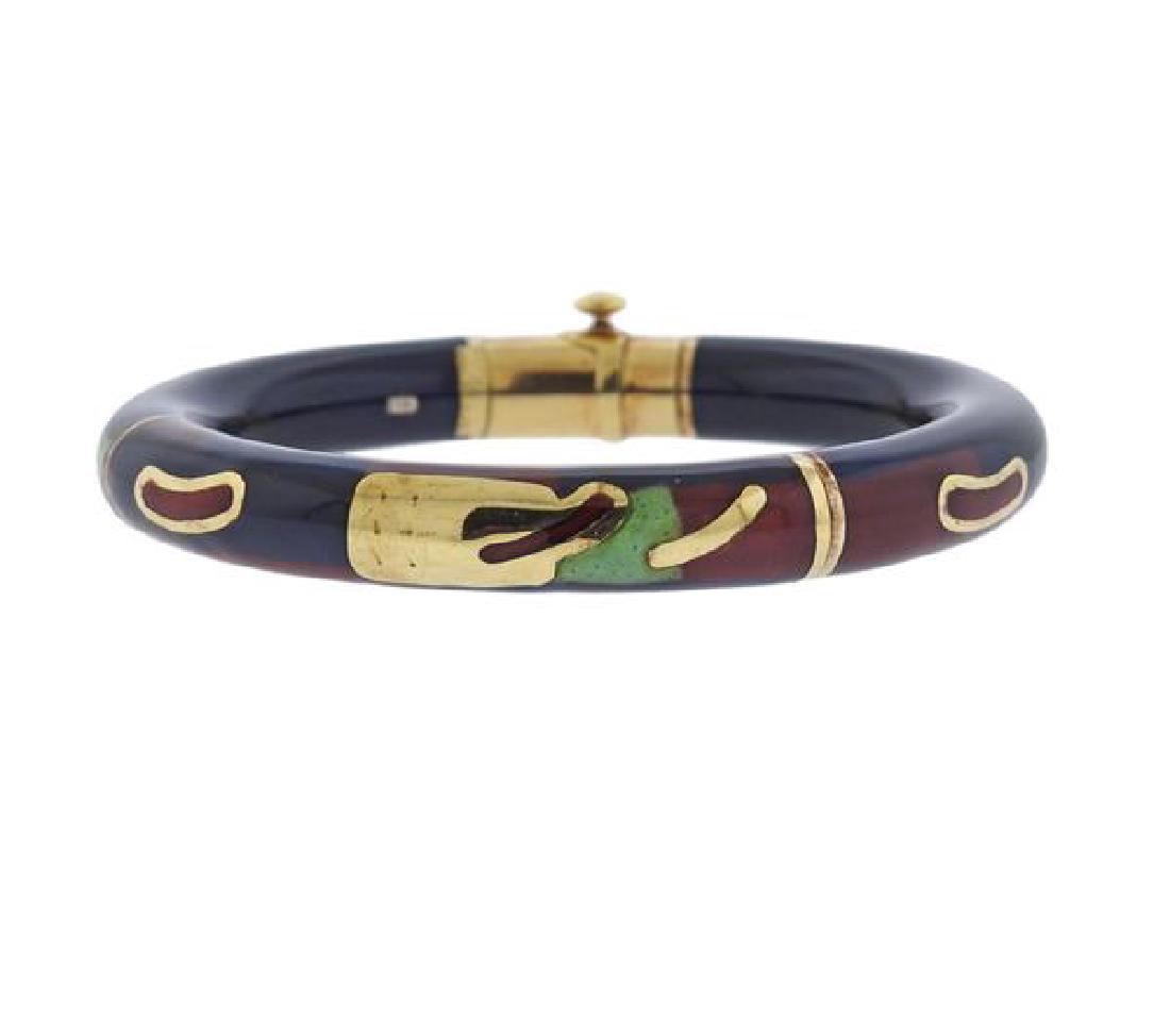 La Nouvelle Bague 18K Gold Sterling Resin Bangle (1 of 5)