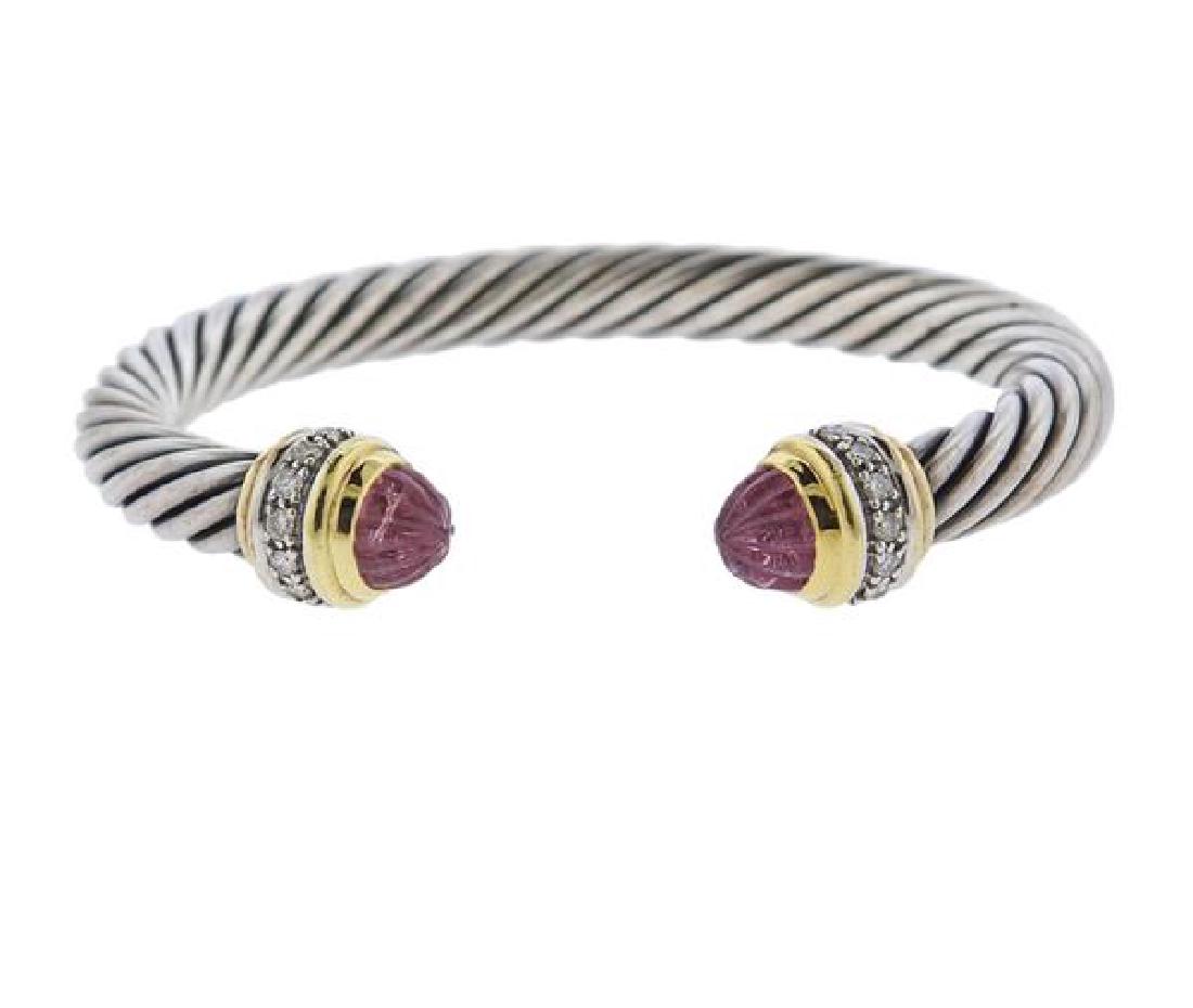 David Yurman 18K Gold Silver Diamond Tourmaline (1 of 4)