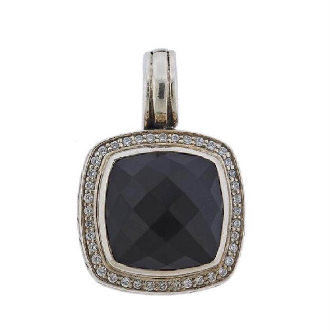 David Yurman Sterling Onyx Clear Stone Albion Pendant (1 of 3)