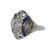 Art Deco Platinum 18k Gold Diamond Gemstone Ring - 2