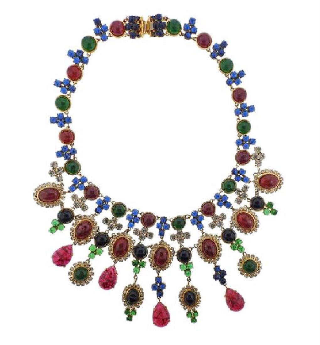 Christian Dior Multi Color Costume Necklace