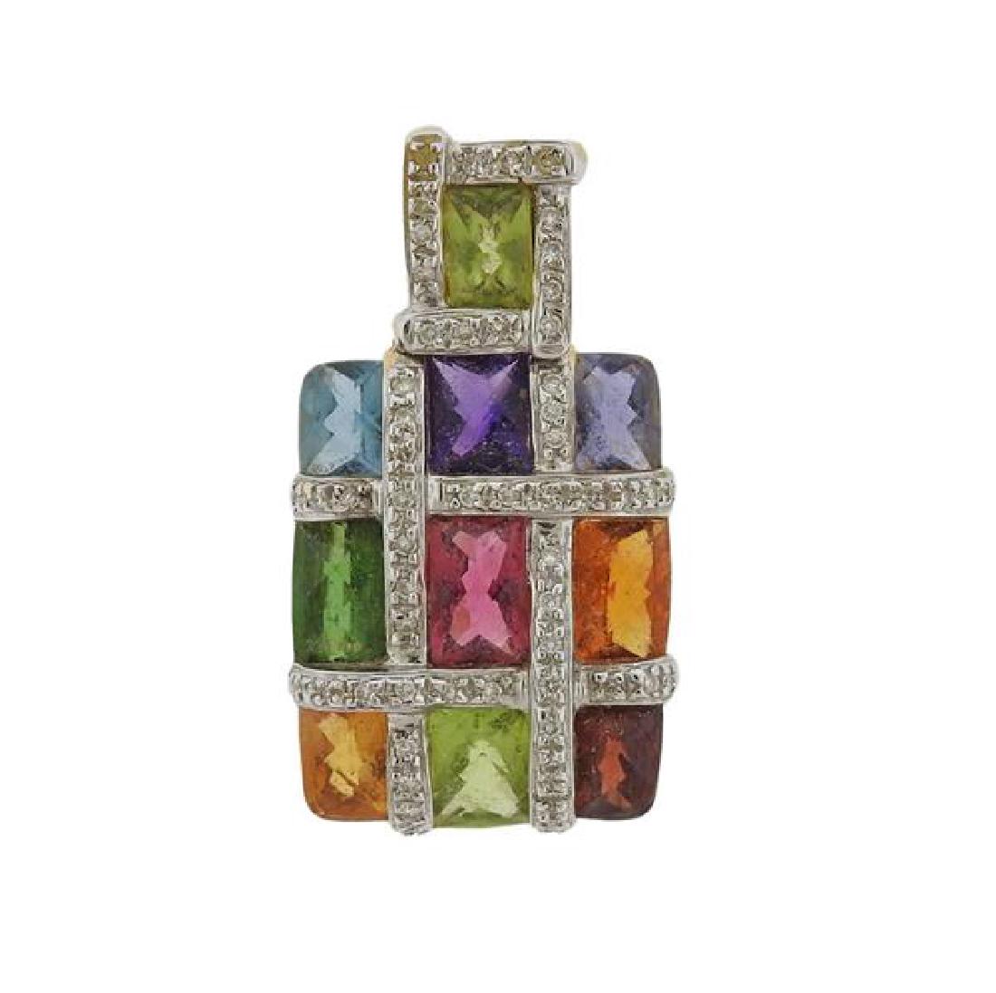 Bellarri 18k Gold Multi Gemstone Diamond Pendant (1 of 3)